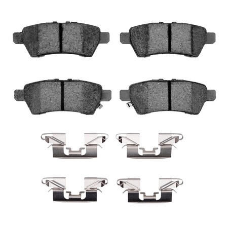 Dynamic Friction Co 5000 Advanced Brake Pads - Ceramic and Hardware Kit, Long Pad Wear, Rear 1551-1101-01